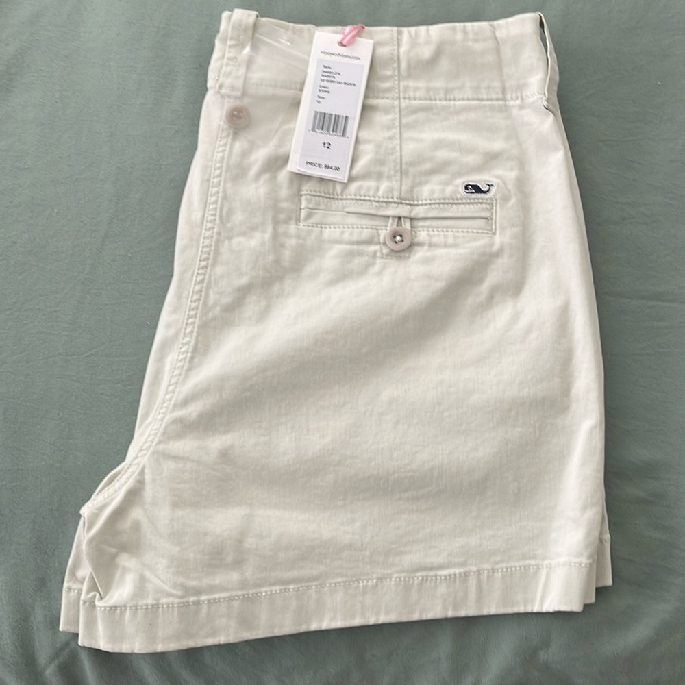 Vineyard Vines khaki shorts.  3.5” inseam.